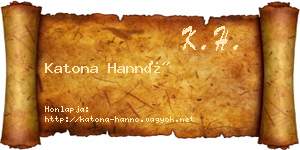 Katona Hannó névjegykártya